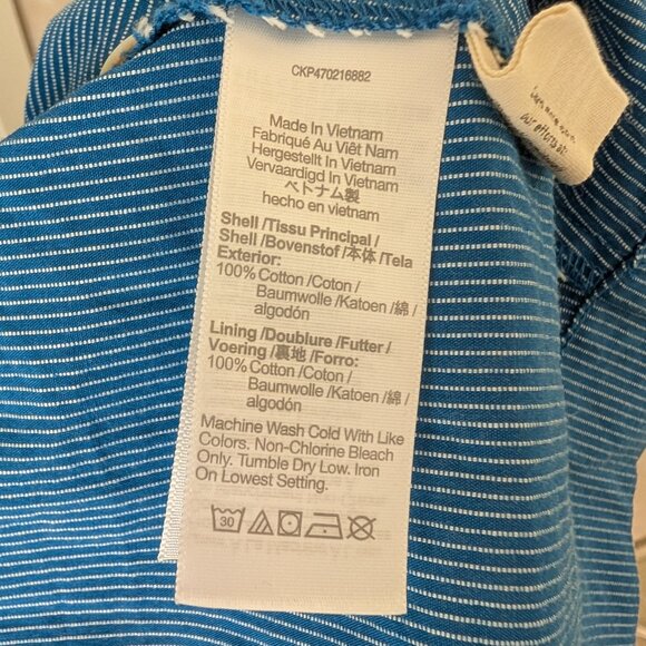 Madewell Petite Button-Front Tiered Midi Dress in Stripe - Size 4 - Picture 9 of 9